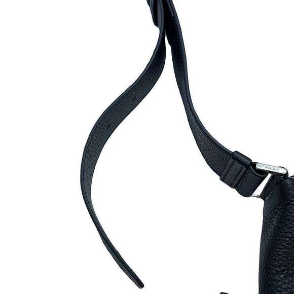 Prada Vitello Dino Triangle Logo Shoulder Bag Black - Picture 8 of 10